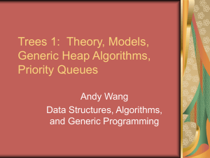 Trees 1:  Theory, Models, Generic Heap Algorithms, Priority Queues Andy Wang