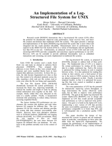 An Implementation of a Log- Structured File System for UNIX