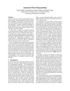 Automated Worm Fingerprinting Department of Computer Science and Engineering