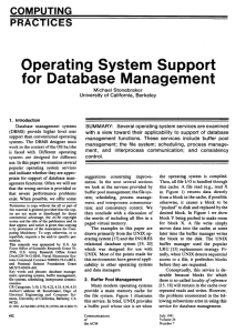 Operating System  Support for  Database  Management COMPUTING