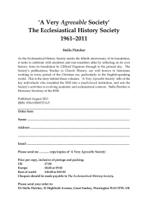 Agreeable The Ecclesiastical History Society 1961–2011