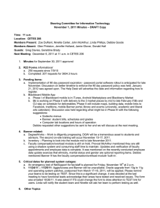 Steering Committee for Information Technology – DRAFT Copy November 1, 2011 Minutes