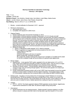Steering Committee for Information Technology February 7, 2012 Agenda  Time: