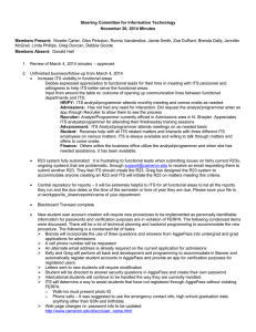 Steering Committee for Information Technology November 20, 2014 Minutes  Members Present: