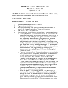 STUDENT SERVICES COMMITTEE MEETING MINUTES September 24, 2013