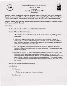 I Teacher Education Council Minutes