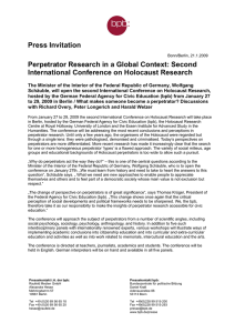 Press Invitation  Perpetrator Research in a Global Context: Second