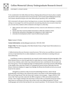 Collins Memorial Library Undergraduate Research Award