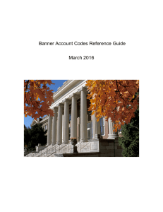 Banner Account Codes Reference Guide March 2016