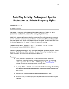 Role Play Activity: Endangered Species Protection vs. Private Property Rights