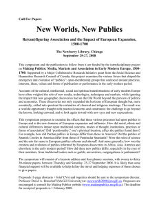 New Worlds, New Publics  1500-1700
