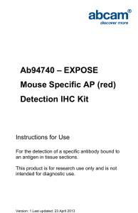 Ab94740 – EXPOSE Mouse Specific AP (red) Detection IHC Kit Instructions for Use