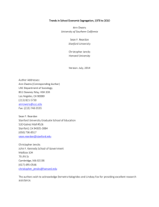 Trends in School Economic Segregation, 1970 to 2010 Ann Owens Christopher Jencks