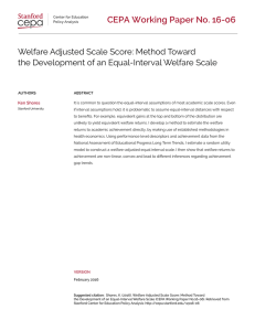 CEPA Working Paper No. 16-06 Welfare Adjusted Scale Score: Method Toward