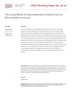 CEPA Working Paper No. 16-01 Ethnic Studies Curriculum Thomas Dee