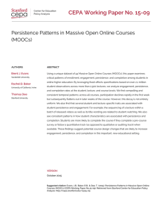 CEPA Working Paper No. 15-09 (MOOCs) Brent J. Evans