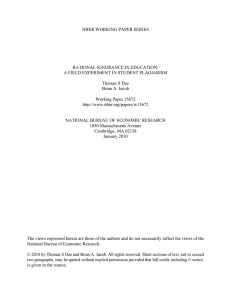 NBER WORKING PAPER SERIES RATIONAL IGNORANCE IN EDUCATION: Thomas S Dee