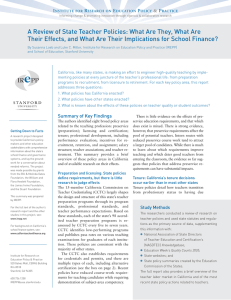 A Review of State Teacher Policies: What Are They, What... Their Effects, and What Are Their Implications for School Finance?