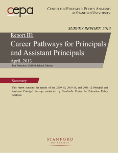 Career Pathways for Principals and Assistant Principals Report III: April, 2013