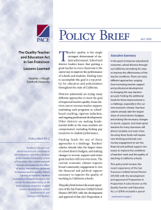 T Policy Brief The Quality Teacher and Education Act