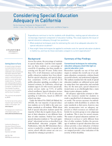 Considering Special Education Adequacy in California I R