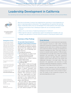 Leadership Development in California I R E