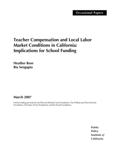 Teacher Compensation and Local Labor Market Conditions in California: Heather Rose