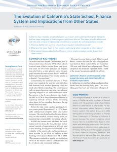 The Evolution of California’s State School Finance I R