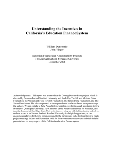 Understanding the Incentives in California’s Education Finance System
