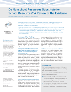 Do Nonschool Resources Substitute for I R