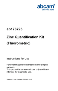ab176725 Zinc Quantification Kit (Fluorometric) Instructions for Use