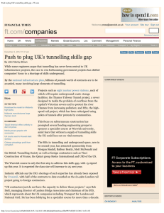 Push to plug UK’s tunnelling skills gap