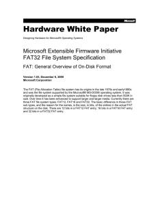 Hardware White Paper Microsoft Extensible Firmware Initiative FAT32 File System Specification