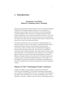 1. Introduction Conference Co-Chairs: Robert H. Anderson, Peter J. Denning