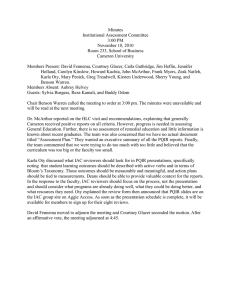 Minutes Institutional Assessment Committee 3:00 PM November 18, 2010