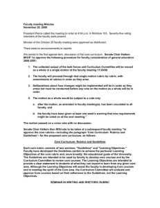 President Pierce called the meeting to order at 4:04 p.m.... members of the faculty were present. Faculty meeting Minutes