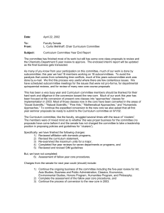 April 22, 2002 Faculty Senate L. Curtis Mehlhaff, Chair Curriculum Committee