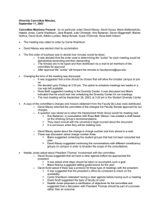 Diversity Committee Minutes, September 11, 2003  Committee Members Present: