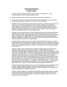 University of Puget Sound Faculty Meeting Minutes October 13, 2003