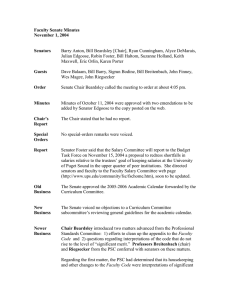 Faculty Senate Minutes November 1, 2004 Senators