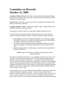 Committee on Diversity October 21, 2005