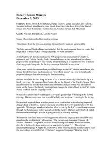Faculty Senate Minutes December 5, 2005