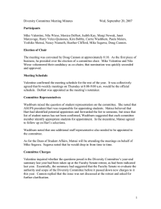 Diversity Committee Meeting Minutes  Wed, September 20, 2007