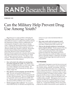 Research Brief Can the Military Help Prevent Drug Use Among Youth?