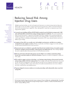 Reducing Sexual Risk Among Injection Drug Users