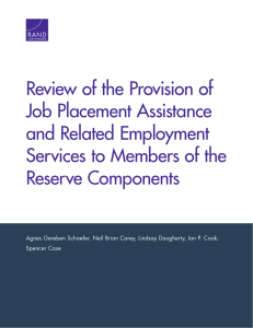 Review of the Provision of Job Placement Assistance and Related Employment