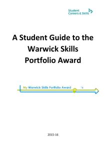A Student Guide to the Warwick Skills Portfolio Award