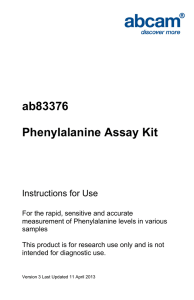 ab83376 Phenylalanine Assay Kit Instructions for Use
