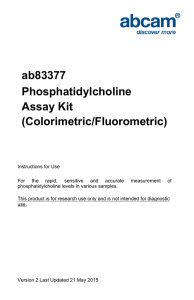 ab83377 Phosphatidylcholine Assay Kit (Colorimetric/Fluorometric)