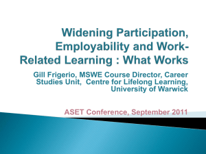 Gill Frigerio, MSWE Course Director, Career University of Warwick
